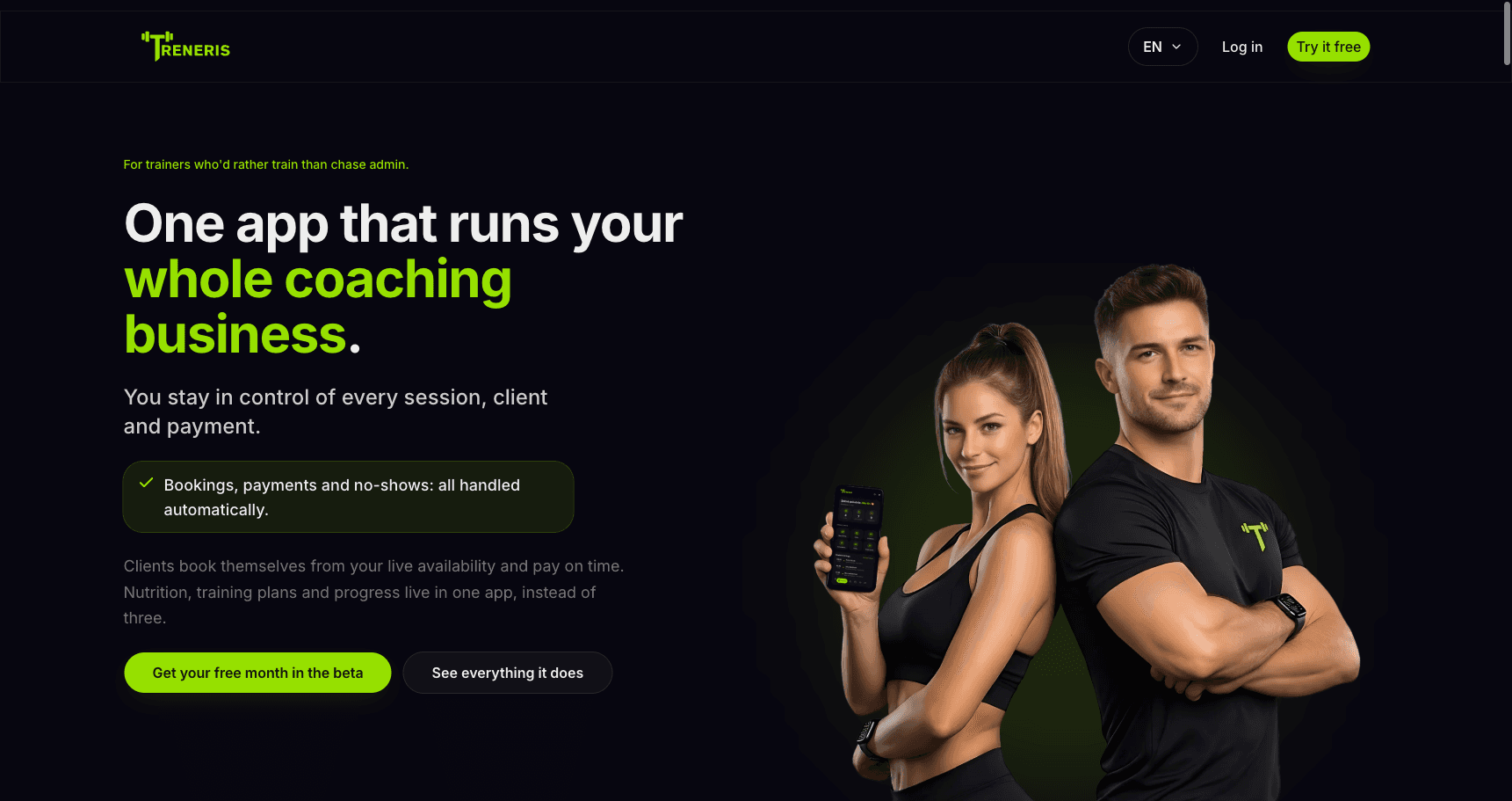 Treneris platform screenshot